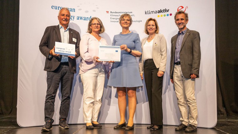 Wolkersdorf wurde mit dem European Energy Award in Silber ausgezeichnet.
